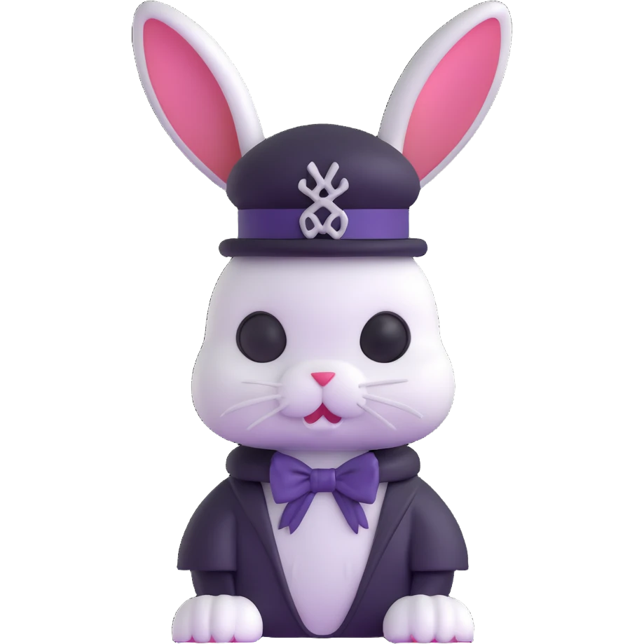 cute pink gothic bunny emoji