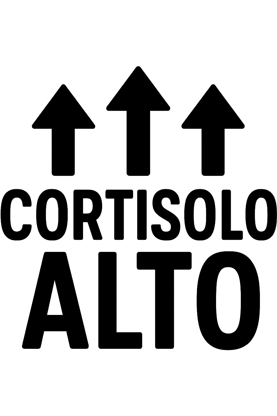 Cortisolo alto con freccie che indicano. In italiano emoji