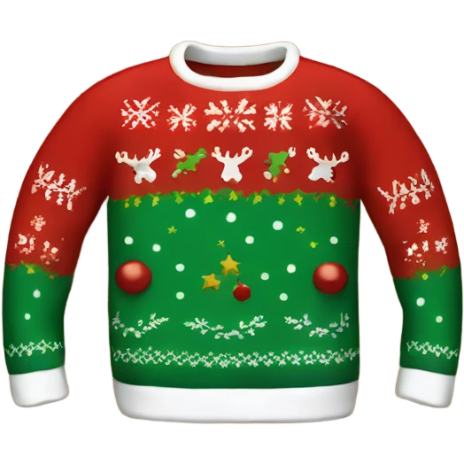 Red and green christmas sweater  emoji