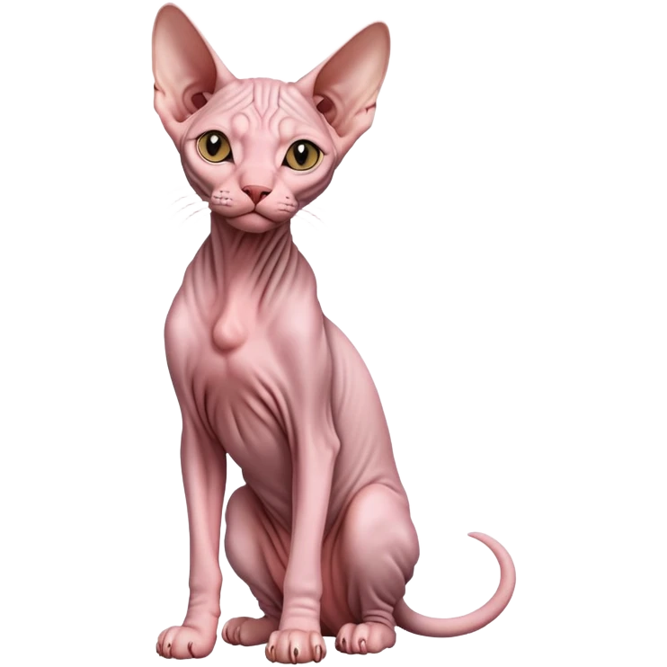 sphynx hairless cat full body sitting emoji
