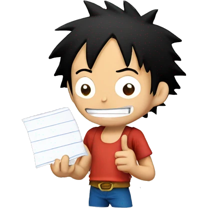 luffy holding a piece of paper  emoji