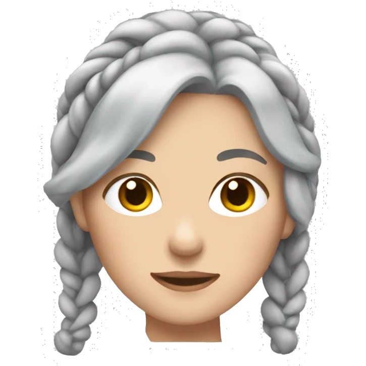 white woman WITH GREY HAIR AND PLAITS emoji