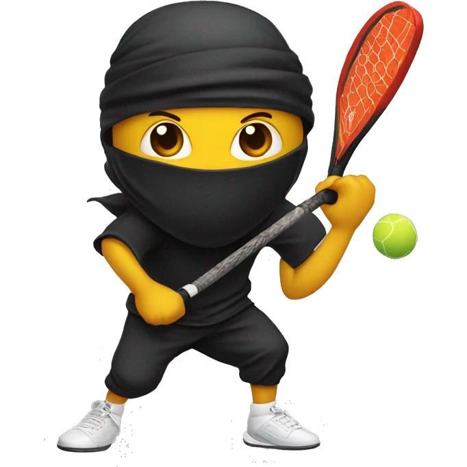 ninja black playing pickleball emoji