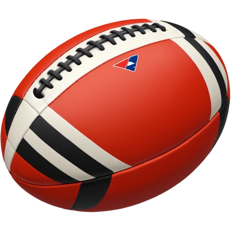 australian rules football ball with red, white and black stripes emoji