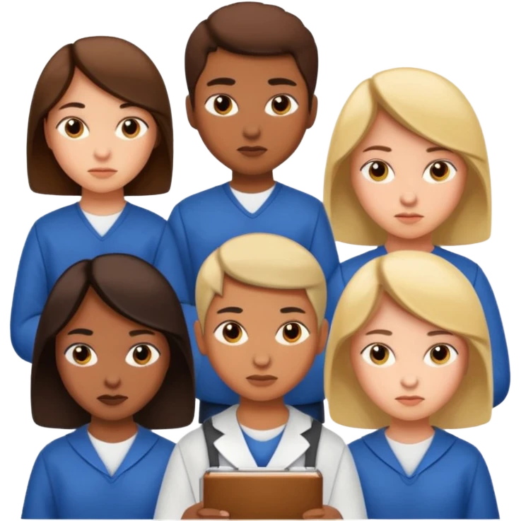 students working hard in class emoji