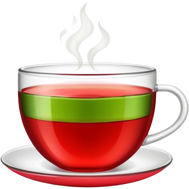 Berry green tea in a steaming cup emoji