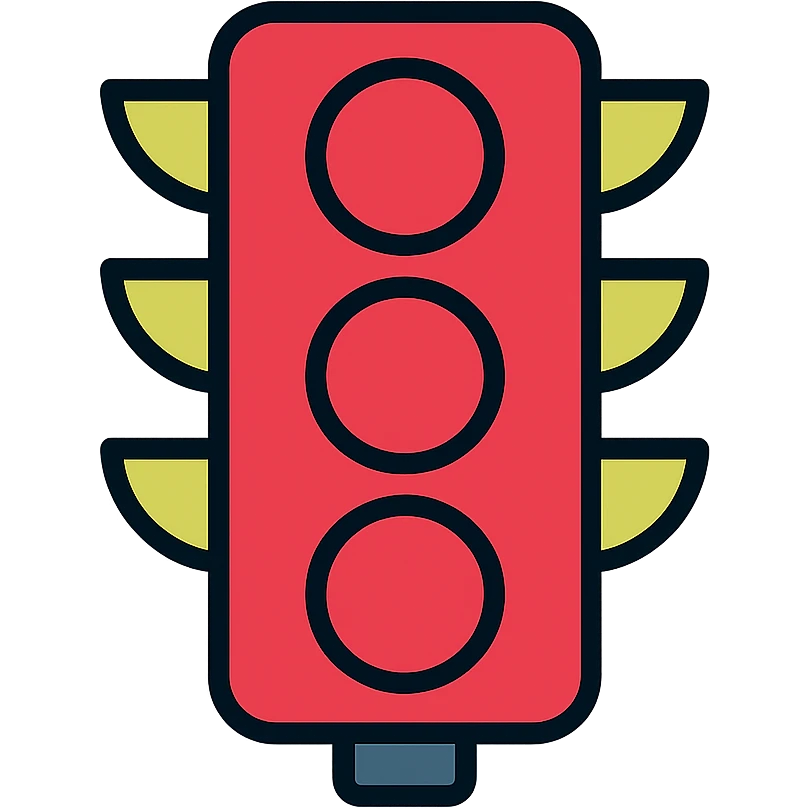 red traffic light icon with color outline emoji