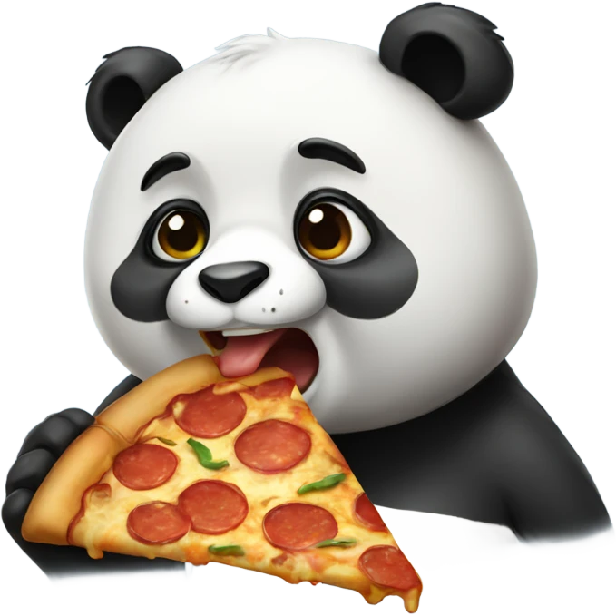 Panda eating pizza emoji