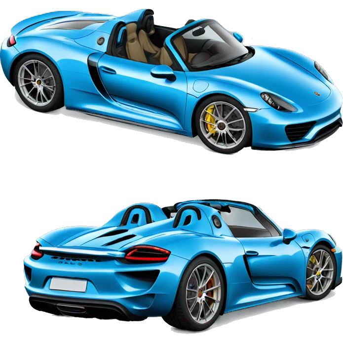 porsche 918 boxster blue  emoji