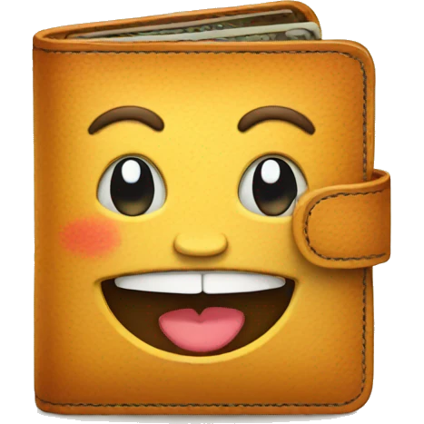 fat wallet with happy emotion emoji
