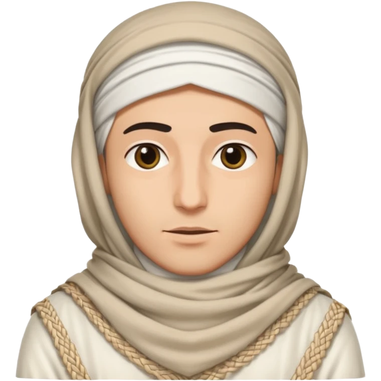 Arabe con un shemagh de color blanco pero solo sea la cabeza y nada de cuerpo emoji