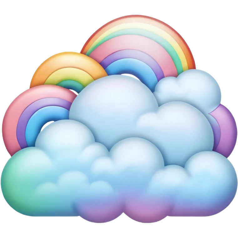 A pastel rainbow-tinted cloud drifting softly emoji