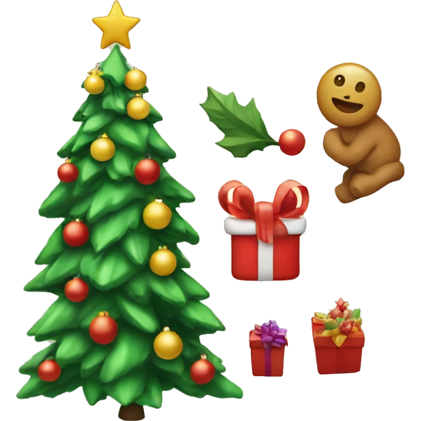 Christmas tree with ordiment emoji