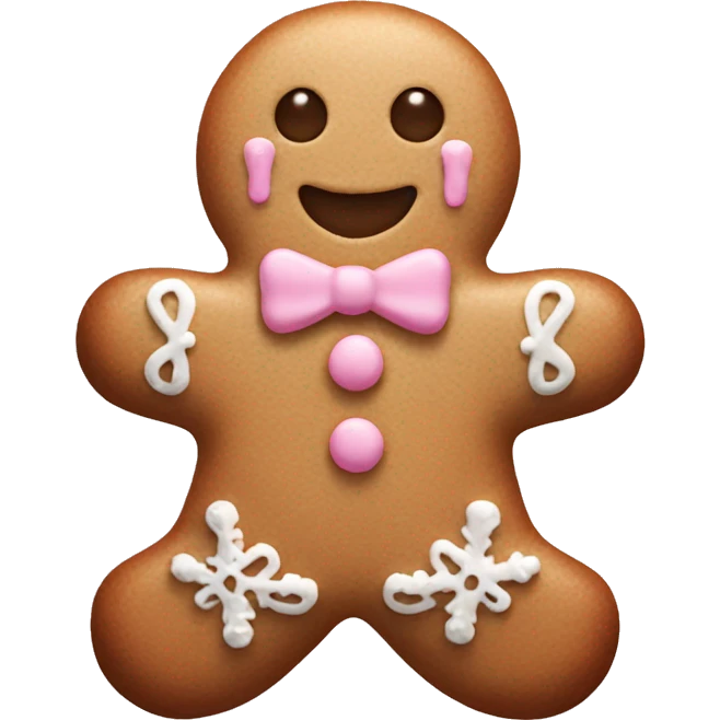 Light pink  gingerbread man emoji