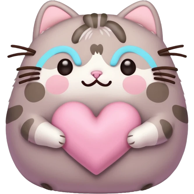 pusheen heart Pink cute emoji