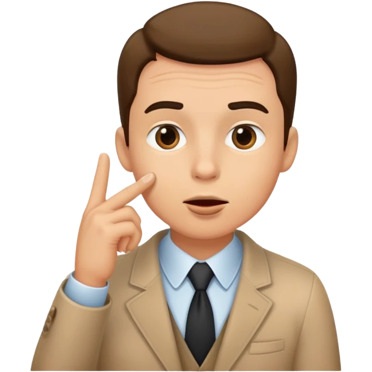 sales guy holding a finger to his mouth like a secret  emoji