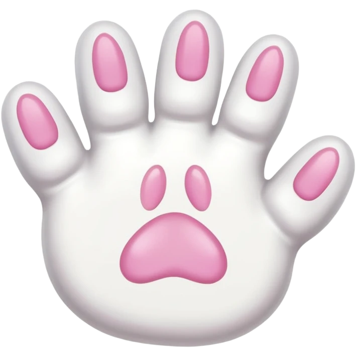 d white cat's hand and toenails emoji