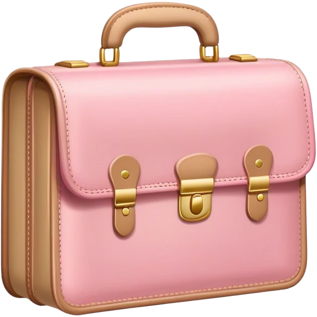 pink light beige school brief case  emoji