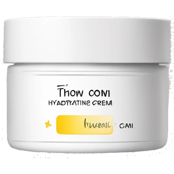 hydrating cream pot with label emoji