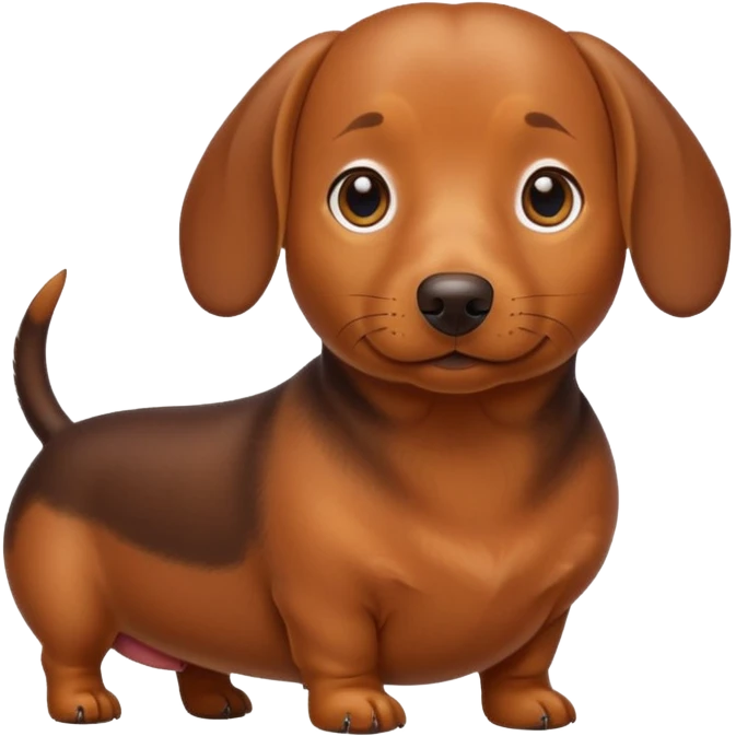 Perro salchicha gordo que sea cafe emoji