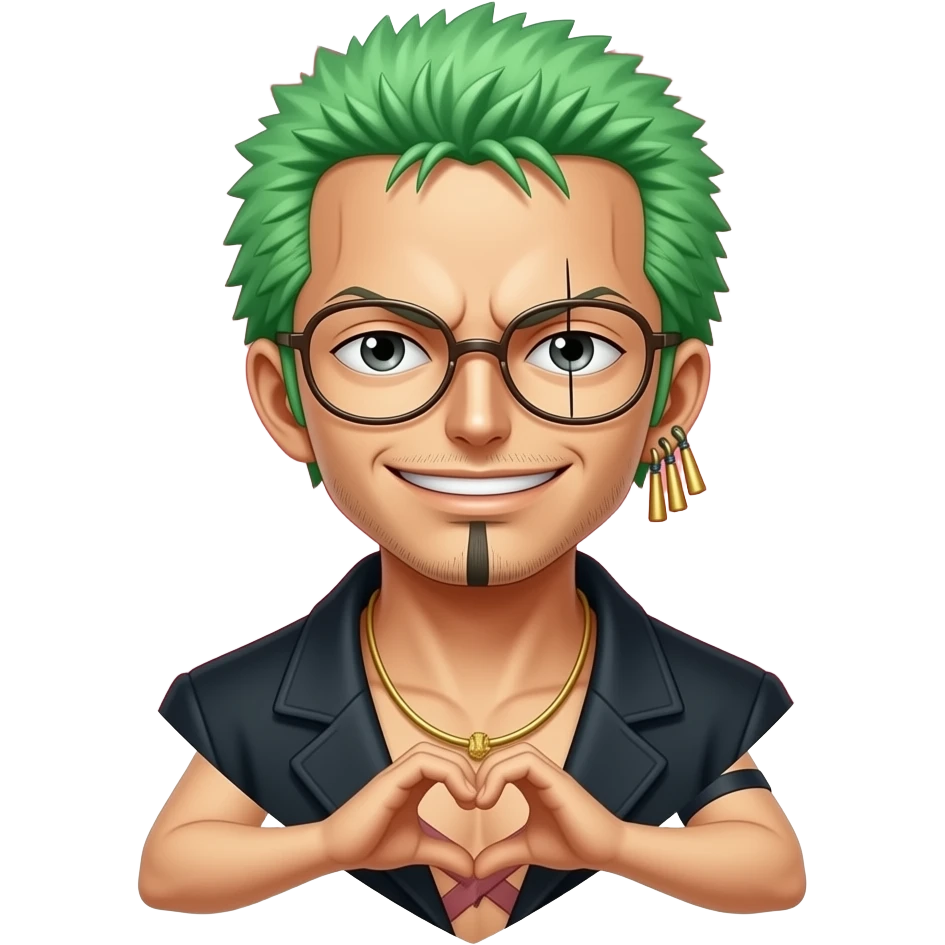 Zoro qui tient un cœur emoji