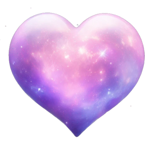 Galaxy in pastel pink and purple heart emoji