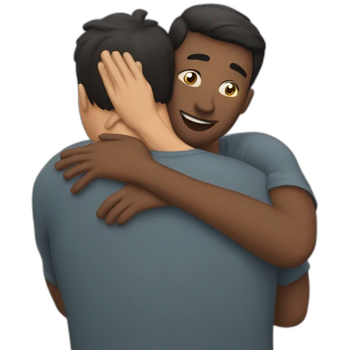 Man hugging man from behind  emoji