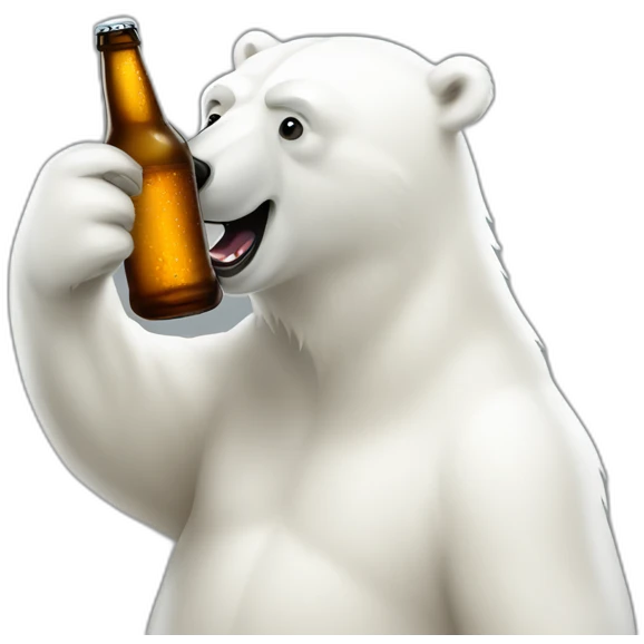 Polar-bear-drinking-beer emoji
