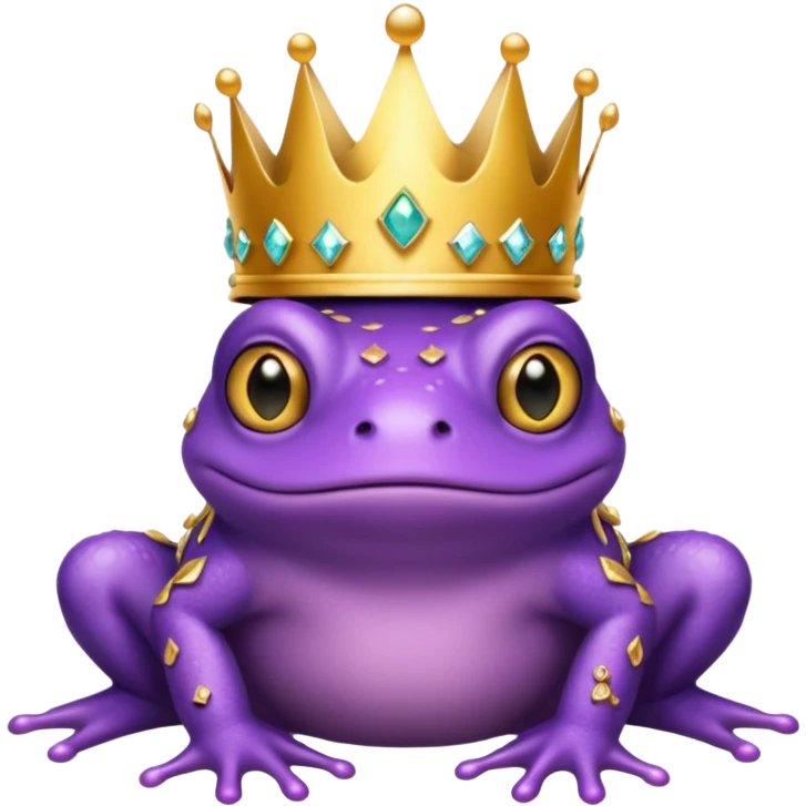purple frog in royal outfit and  emoji