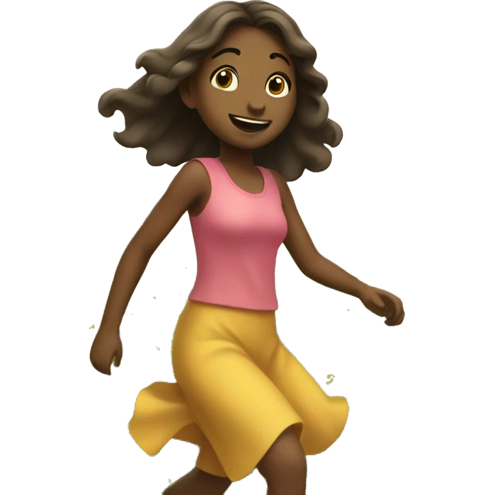 Girl frolicking in meadow  emoji