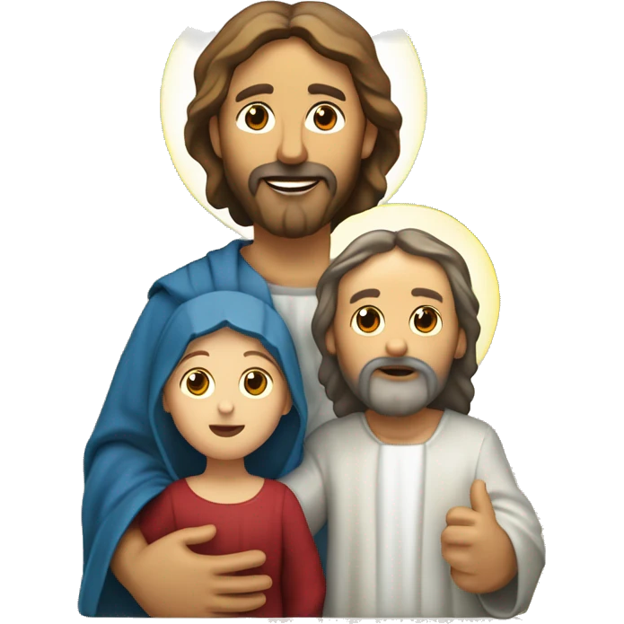 Sainte Marie, Saint Joseph et l’Enfant Jésus à la crèche  emoji