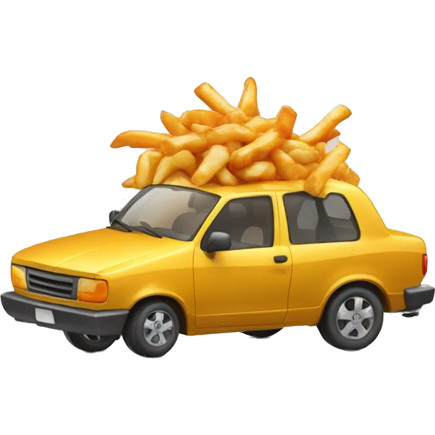 Poutine qui aime les voitures  emoji