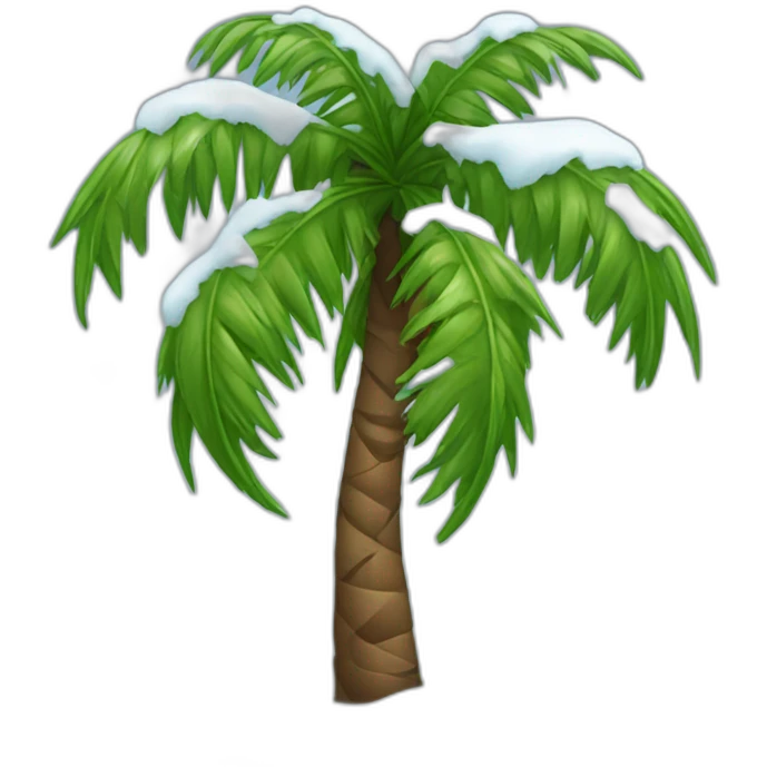 palmtree with snow on it emoji
