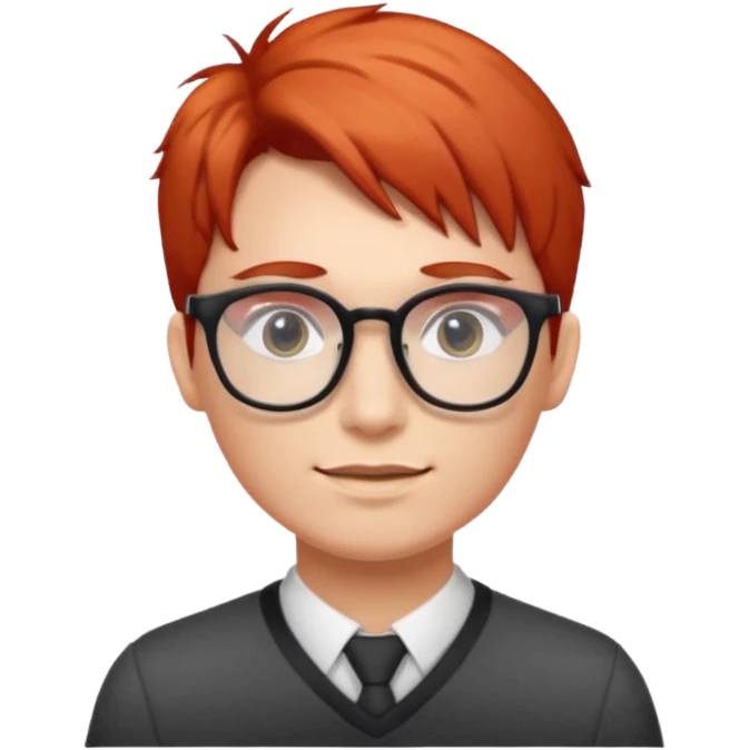 red-haired people wearing glasses emoji