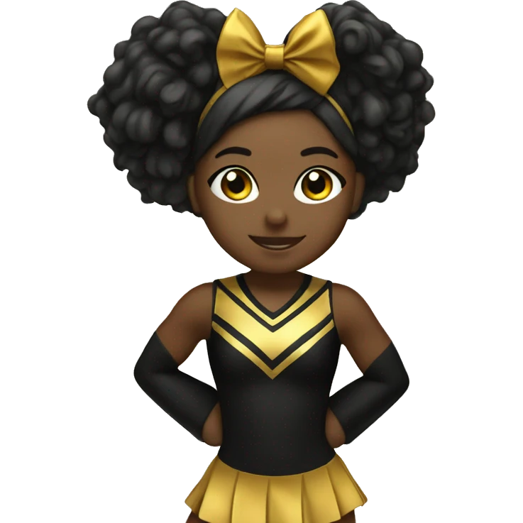 black and gold cheerleader  emoji