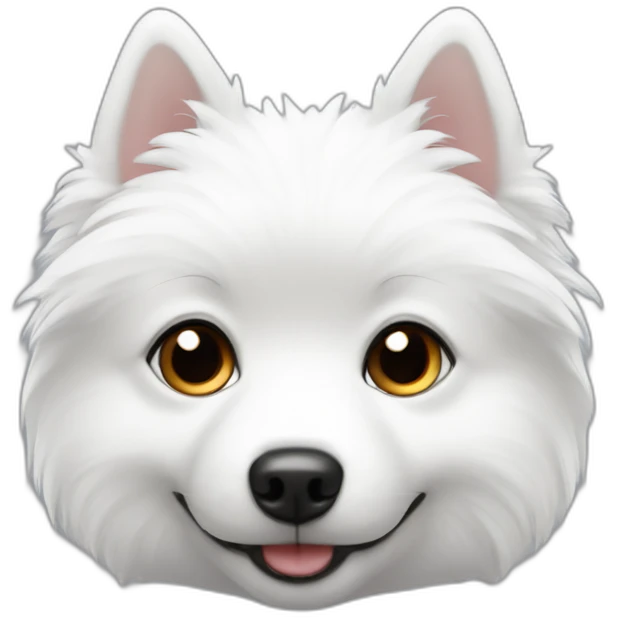 Black Little White spitz head emoji