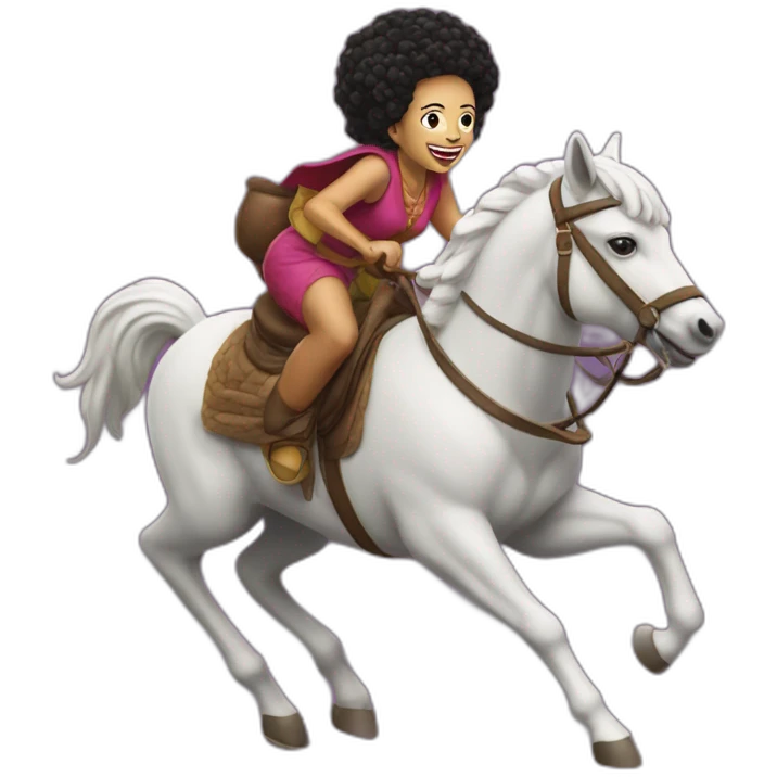 Megawati riding black bufallo emoji