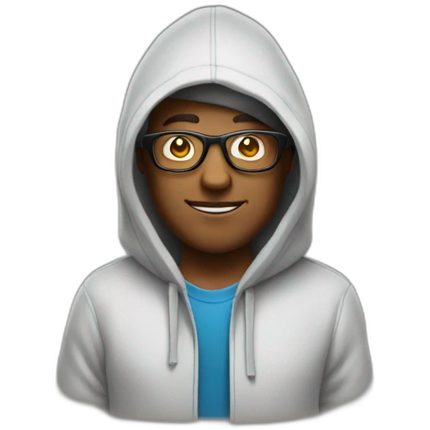 Sunny IT man in hoodie and glasses emoji