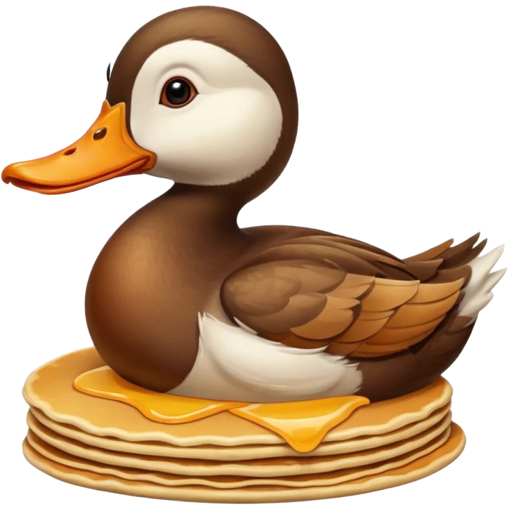 Duck flipping pancakes emoji