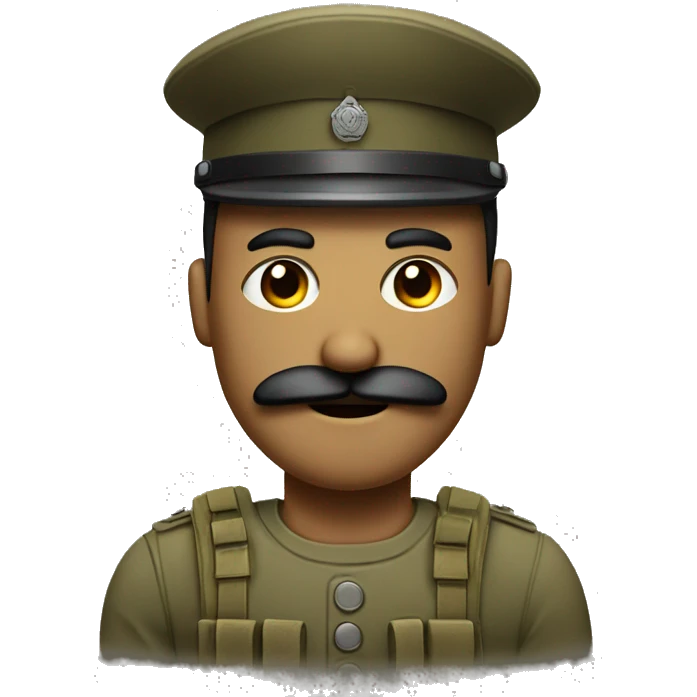 soldier with a square mustache with mad eyebrows.  emoji