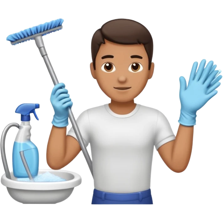 man Cleaning the bathroom emoji
