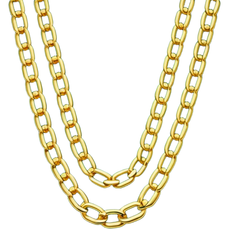 open chain in golden and green colours emoji