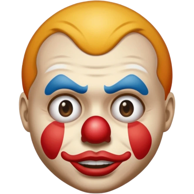 Taking off clown emoji face to reveal truly disappointed face emoji emoji