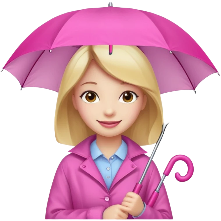 Girl with pink umbrella emoji