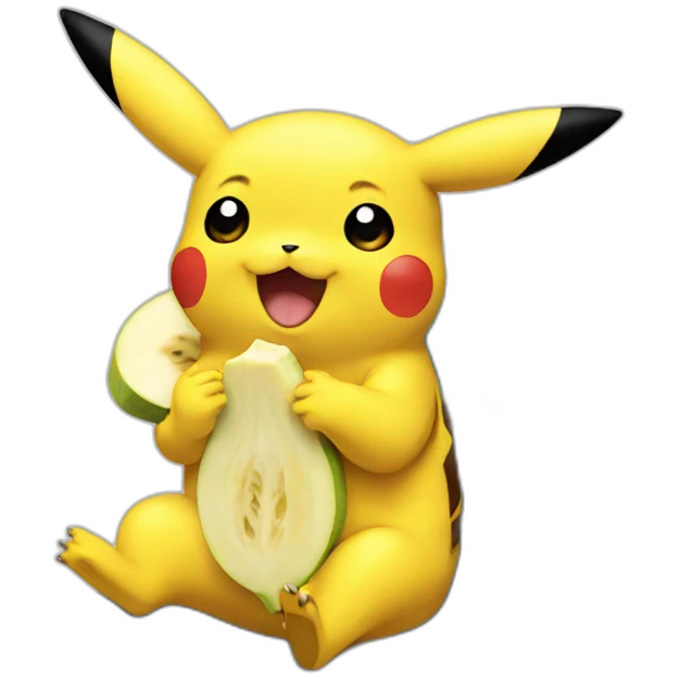 Pikachu eating banana emoji