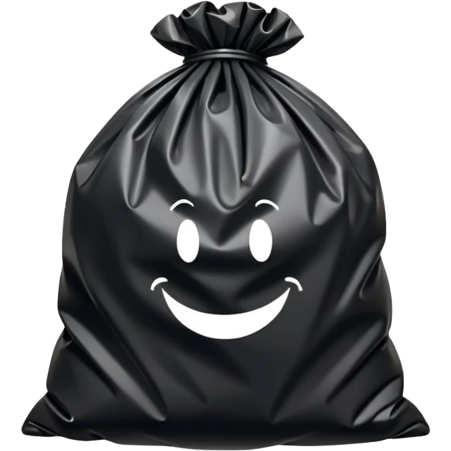 Black trash bag emoji for Instagram comments emoji