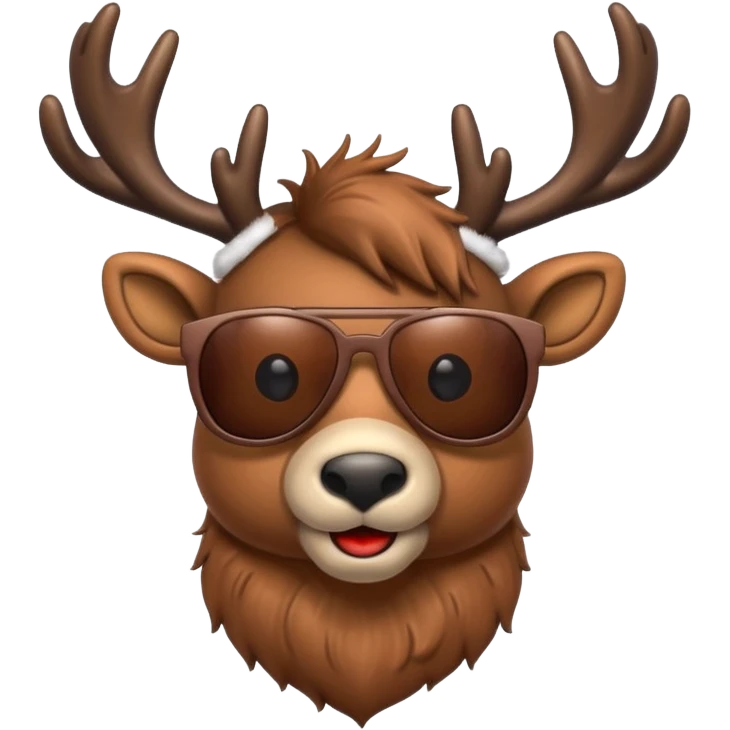 Cool christmas reindeer with sunglasses emoji