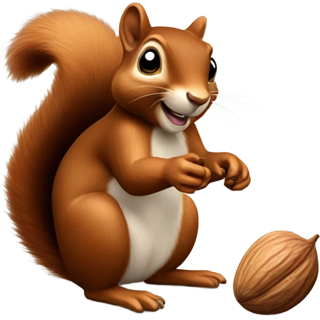 Sweet brown squirrel holding a hazelnut emoji
