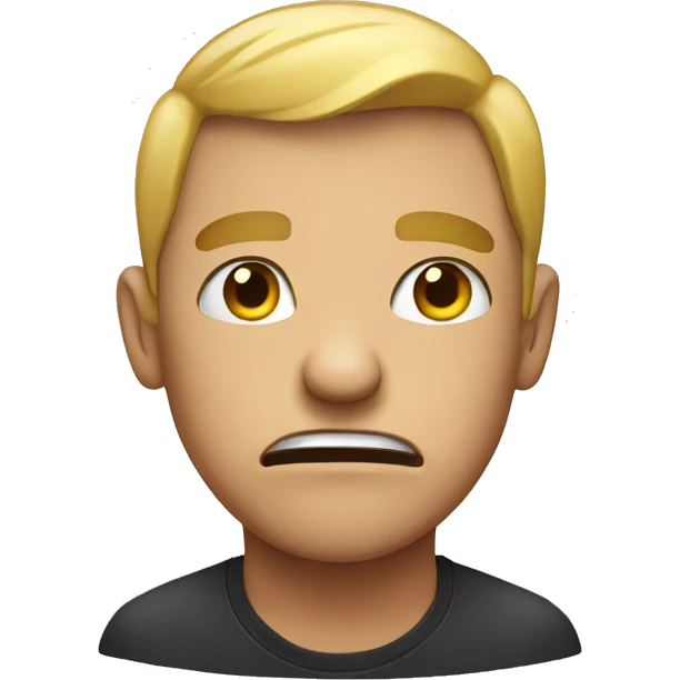 Straight face mad emoji