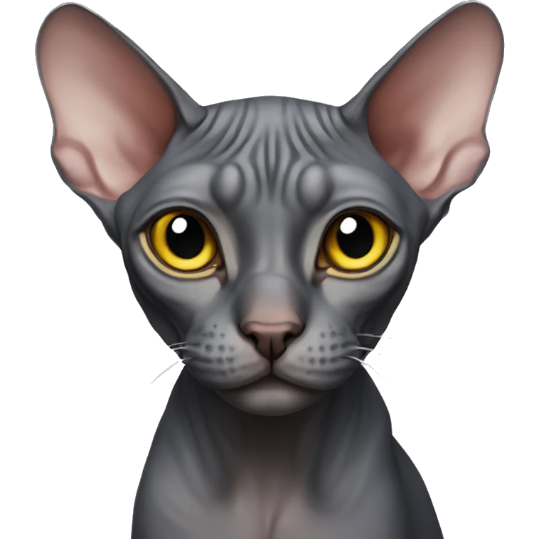 Dark grey sphynx cat  emoji